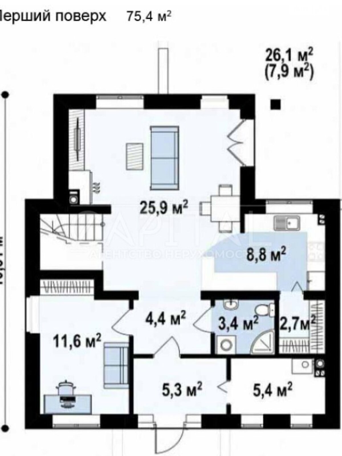 двоповерховий будинок, 154 кв. м, кирпич. Продаж у Пилиповичах фото 1