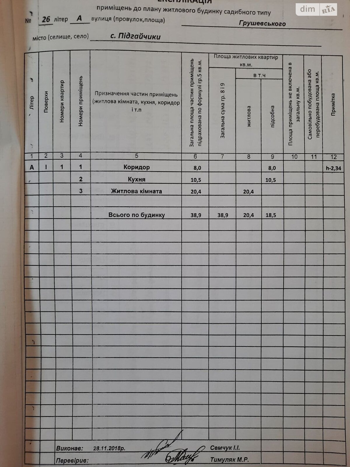 одноэтажный дом, 38.9 кв. м, дерево и кирпич. Продажа в Подгайчиках фото 1