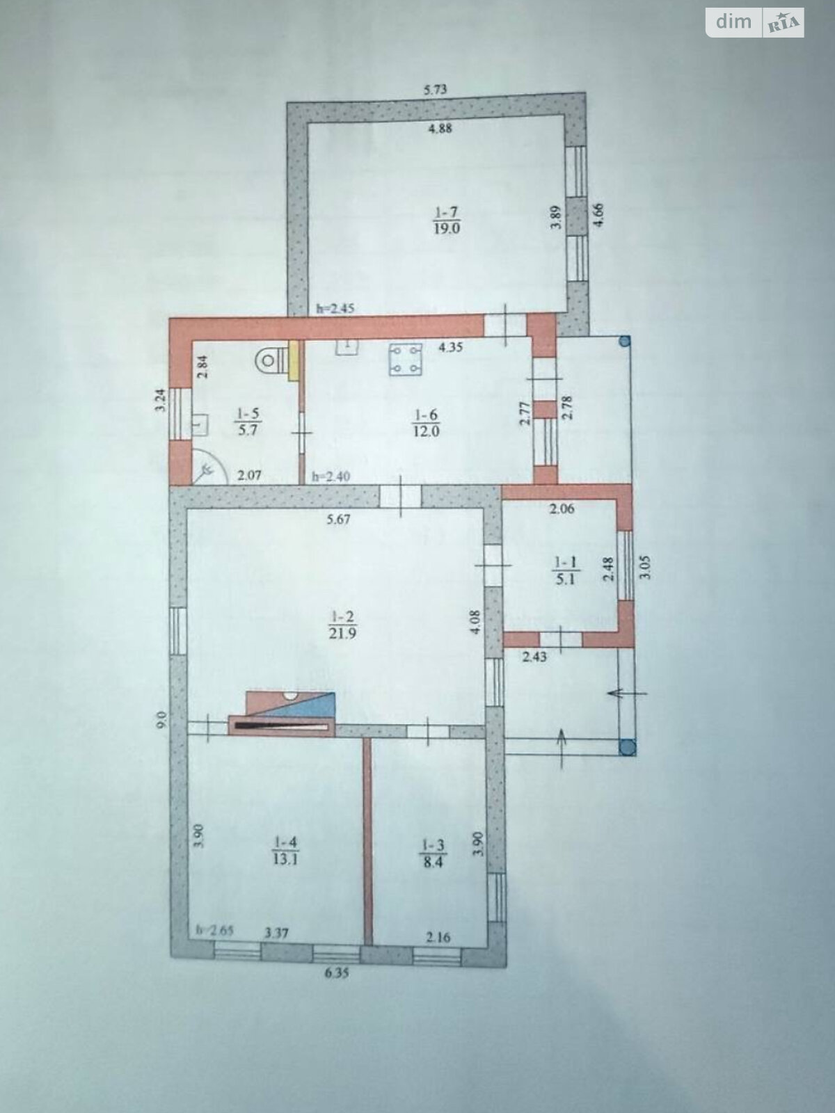 одноповерховий будинок з верандою, 85.2 кв. м, цегла. Продаж у Підгородньому фото 1