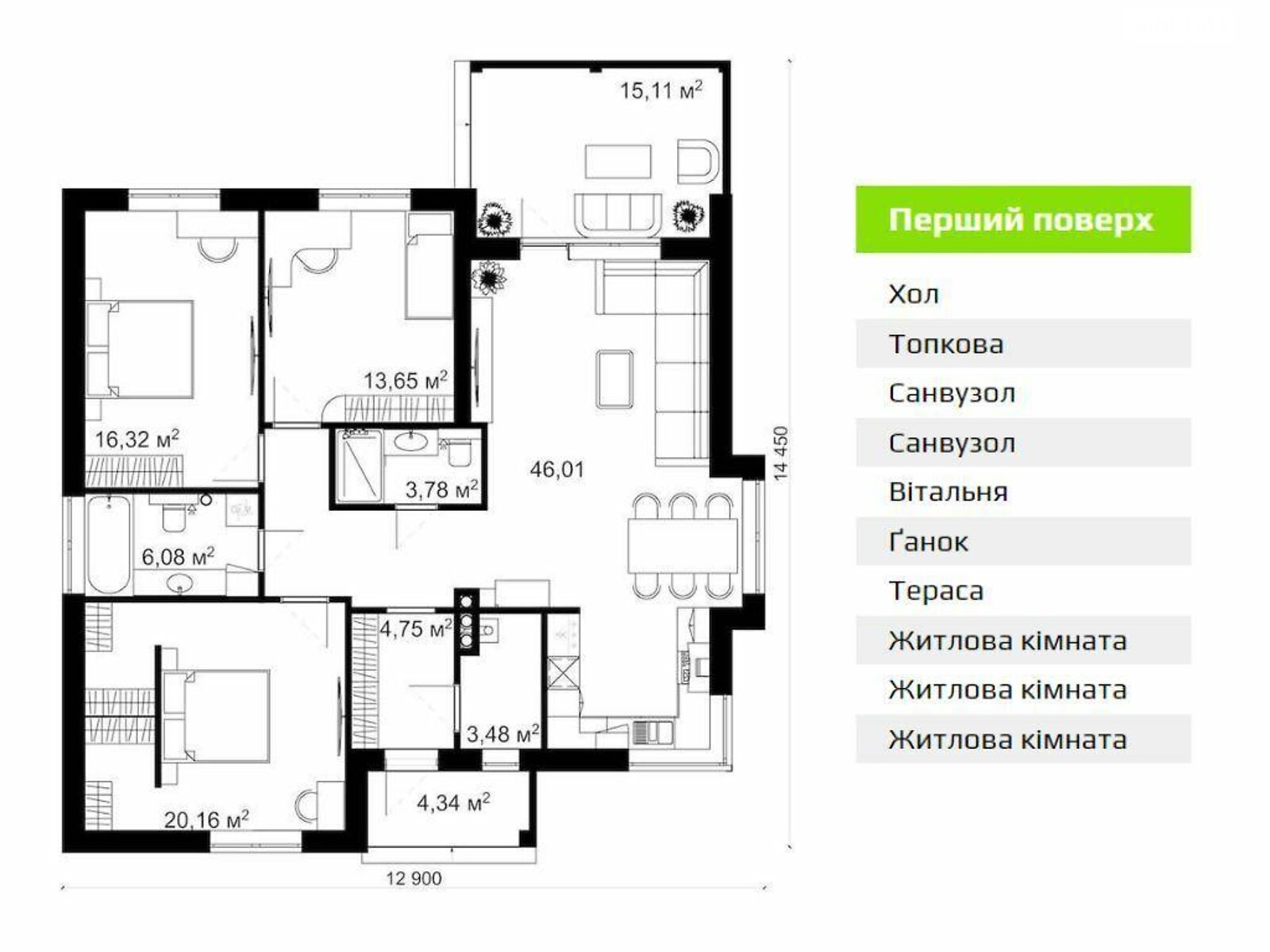 одноповерховий будинок, 134 кв. м, газобетон. Продаж у Погребах фото 1