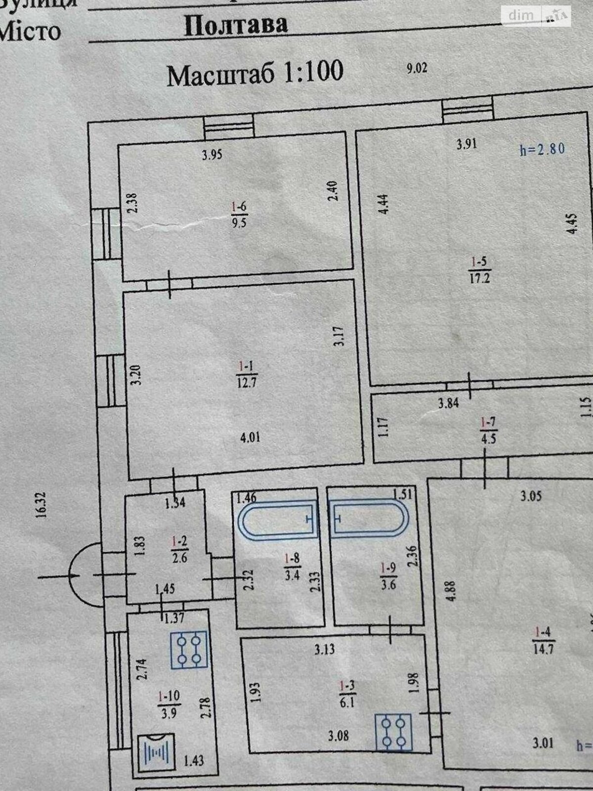 одноповерховий будинок, 80 кв. м, кирпич. Продаж в Полтаві, район Павленки фото 1