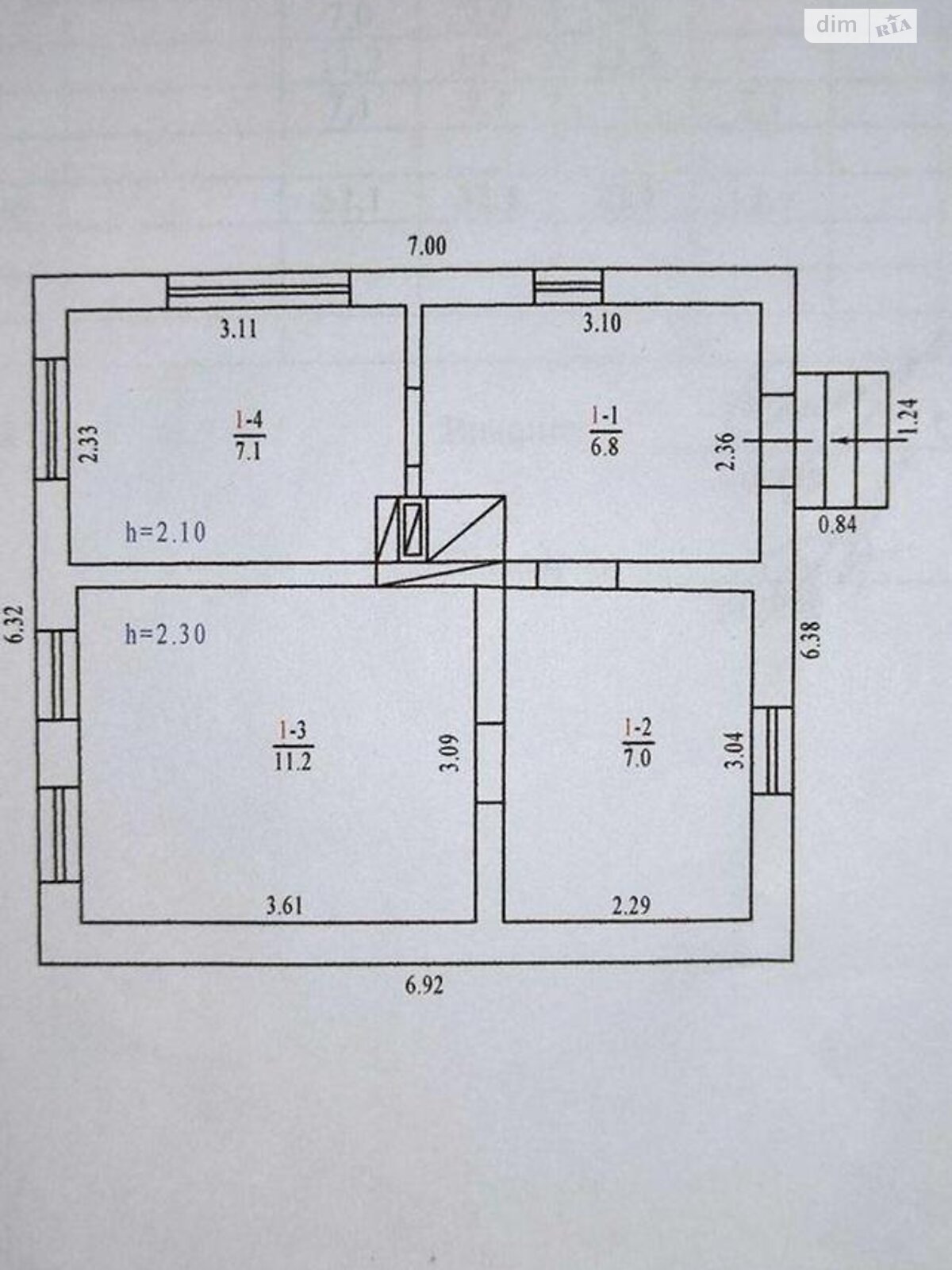 одноэтажный дом, 86 кв. м, кирпич. Продажа в Полтаве район Рыбцы фото 1