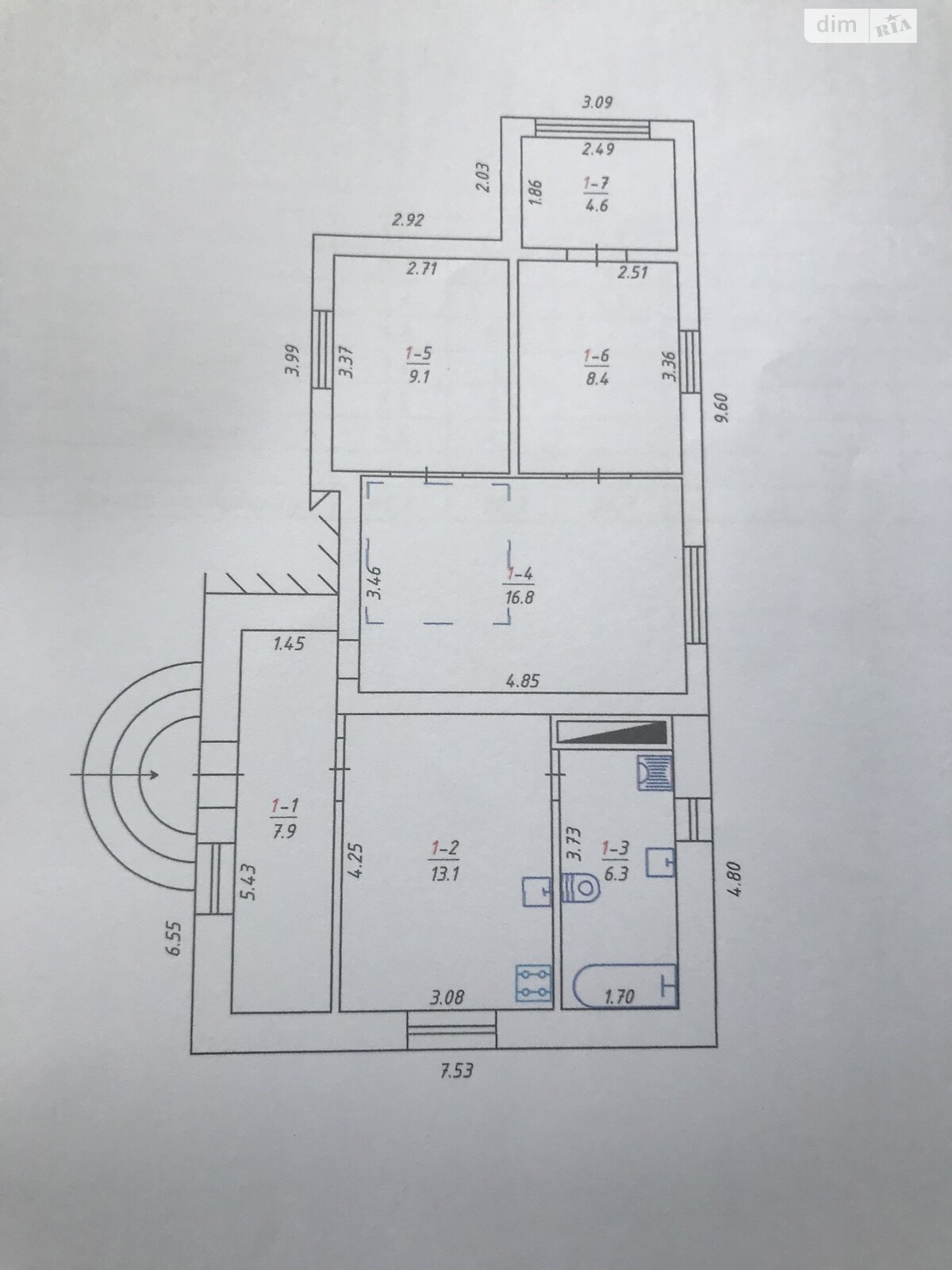 одноповерховий будинок, 66.2 кв. м, цегла. Продаж в Полтаві, район Рибці фото 1 одноповерховий будинок, 66.2 кв. м, цегла. Продаж в Полтаві, район Рибці фото 1