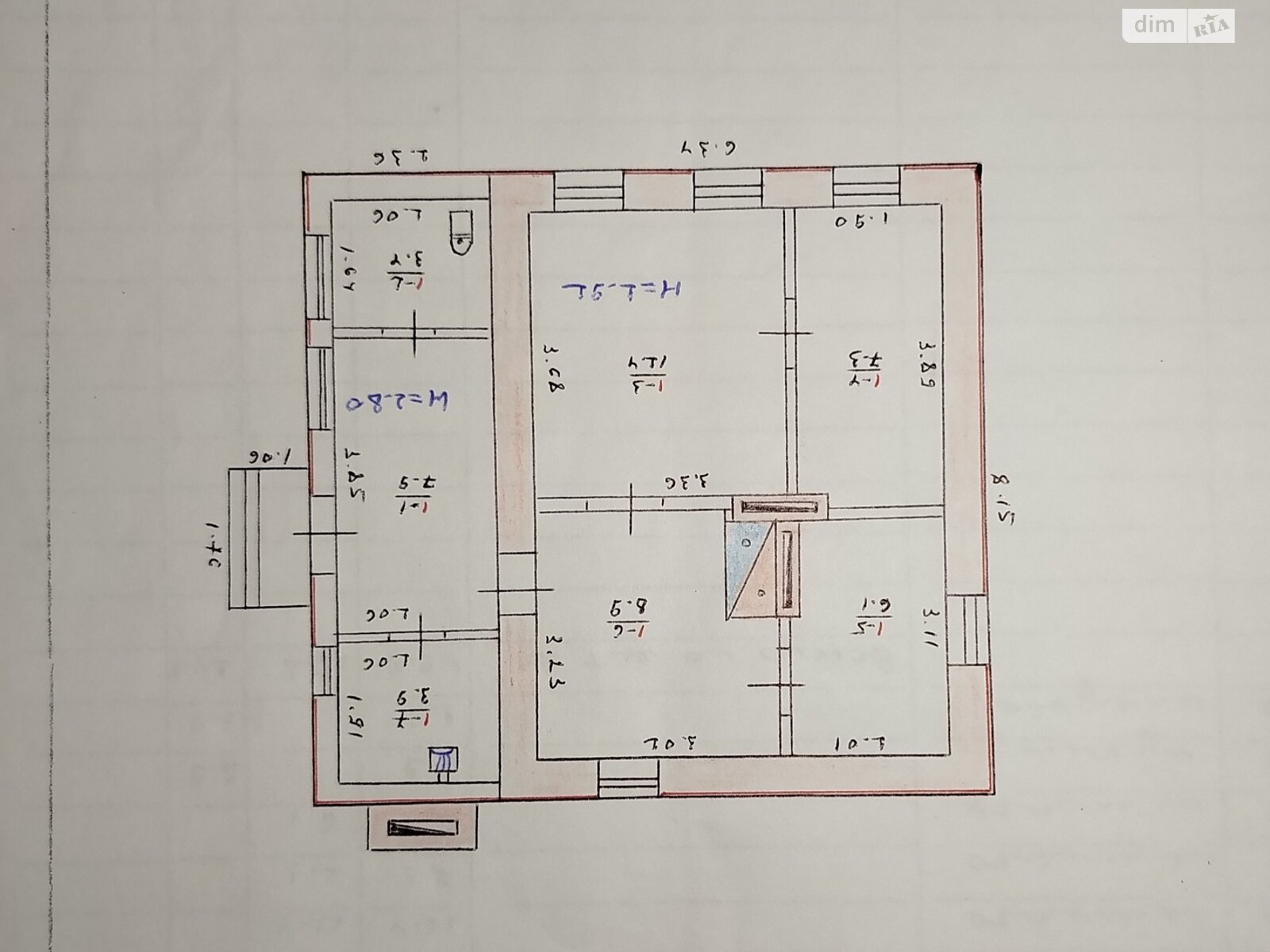 одноэтажный дом с гаражом, 49.9 кв. м, кирпич. Продажа в Пятихатках район Пятихатки фото 1