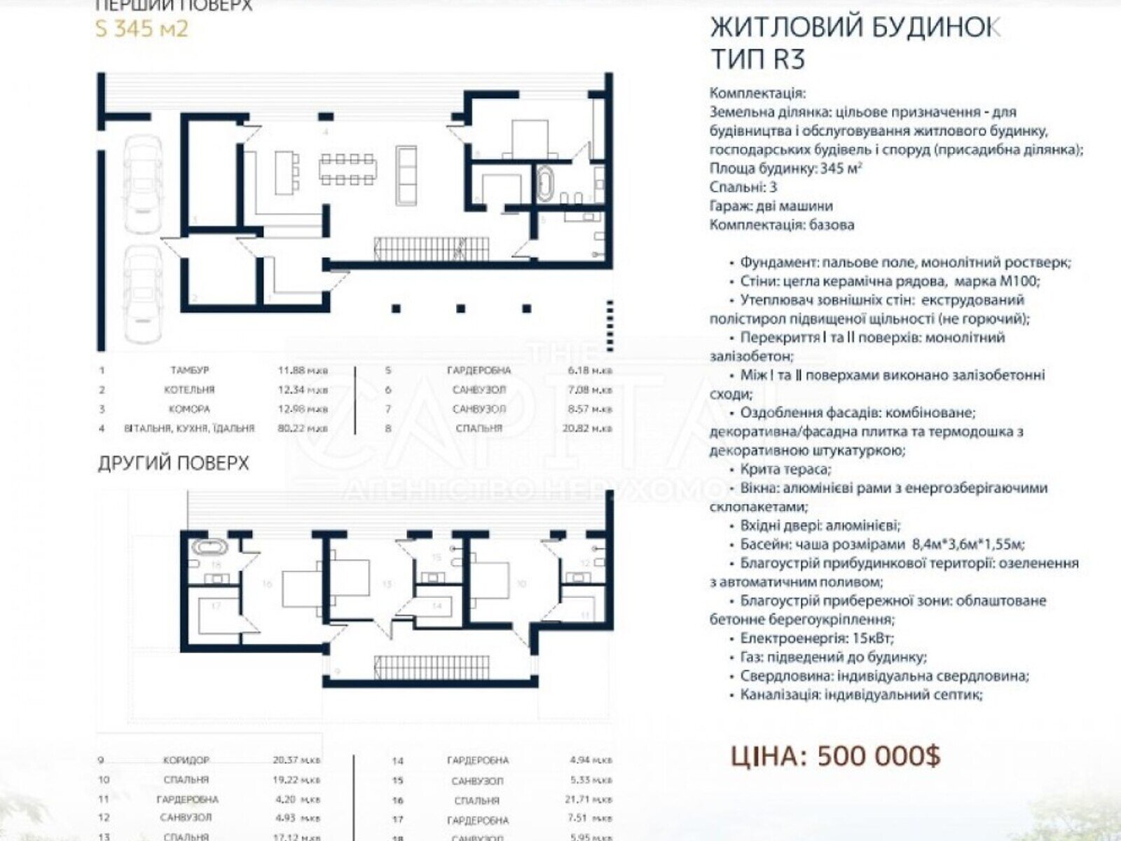 двухэтажный дом, 345 кв. м, кирпич. Продажа в Романкове фото 1