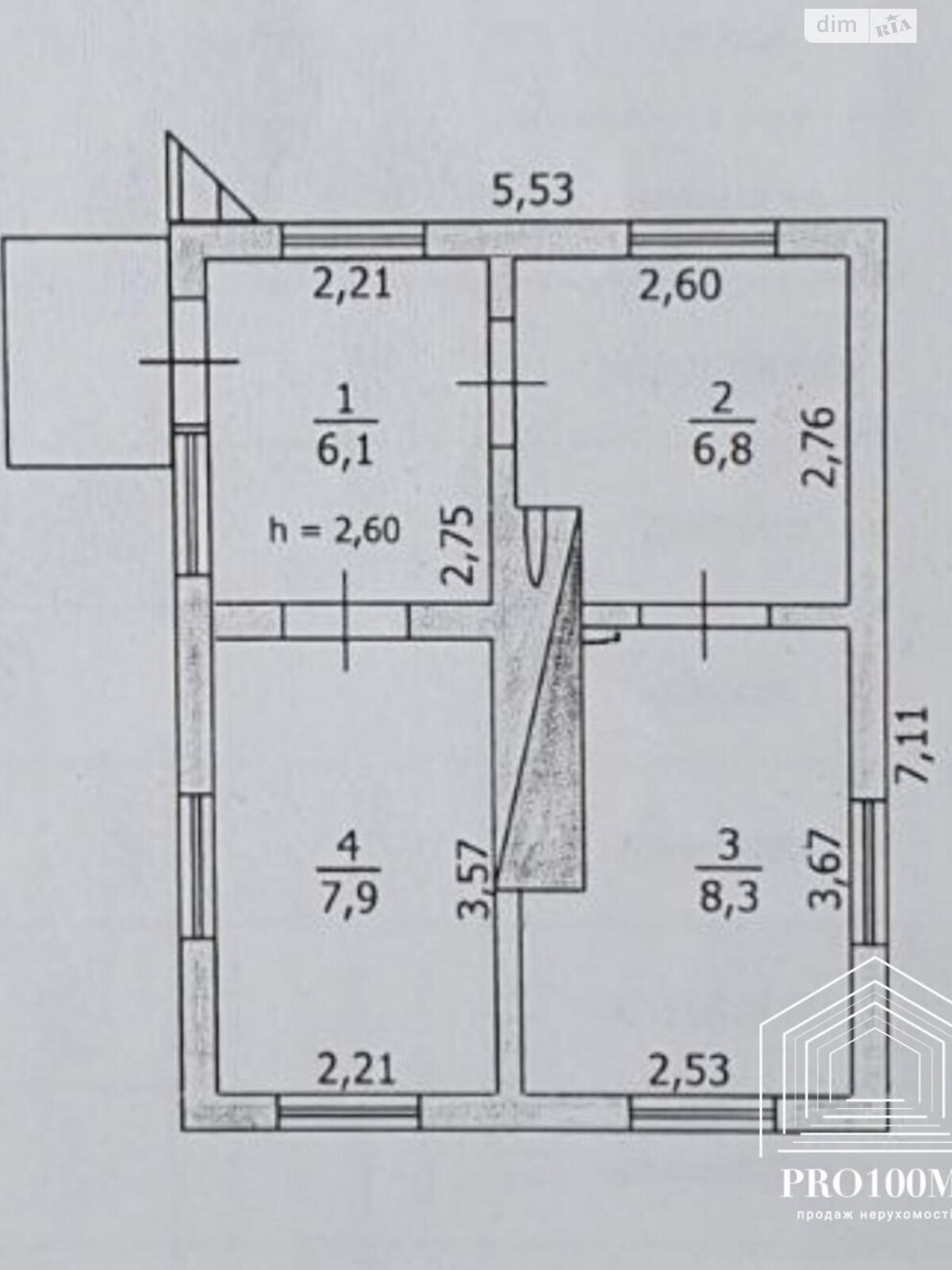 одноповерховий будинок, 29.1 кв. м, цегла. Продаж у Ровжах фото 1