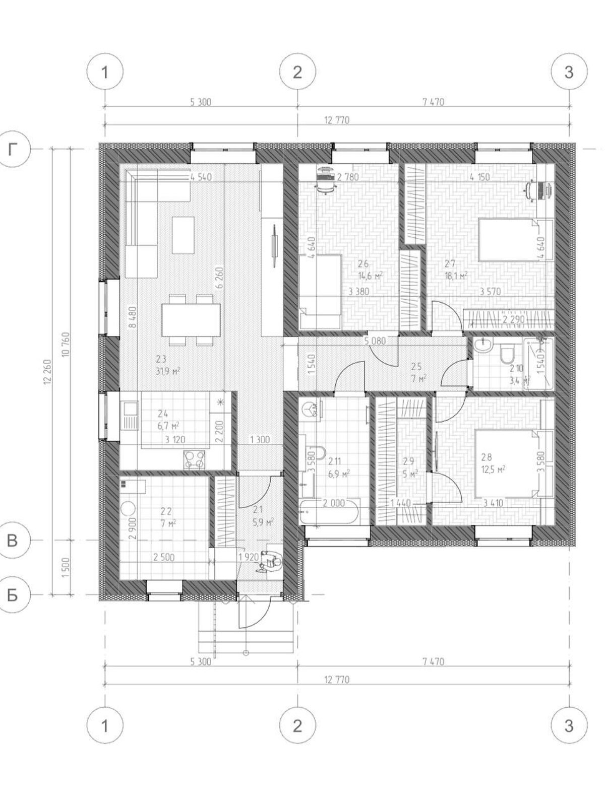 одноповерховий будинок, 90 кв. м, цегла. Продаж в Рівному, район Льононкомбінат фото 1