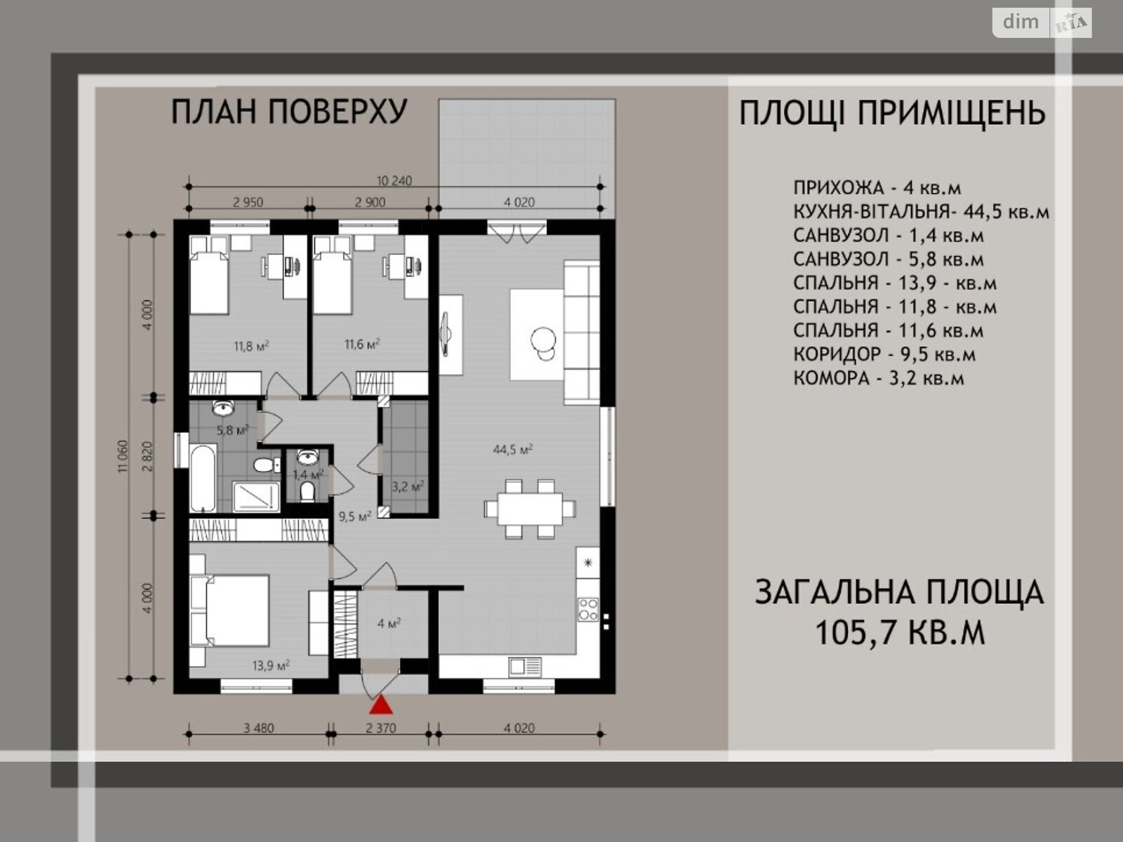 одноэтажный дом, 105 кв. м, кирпич. Продажа в Ровно район Счастливое фото 1