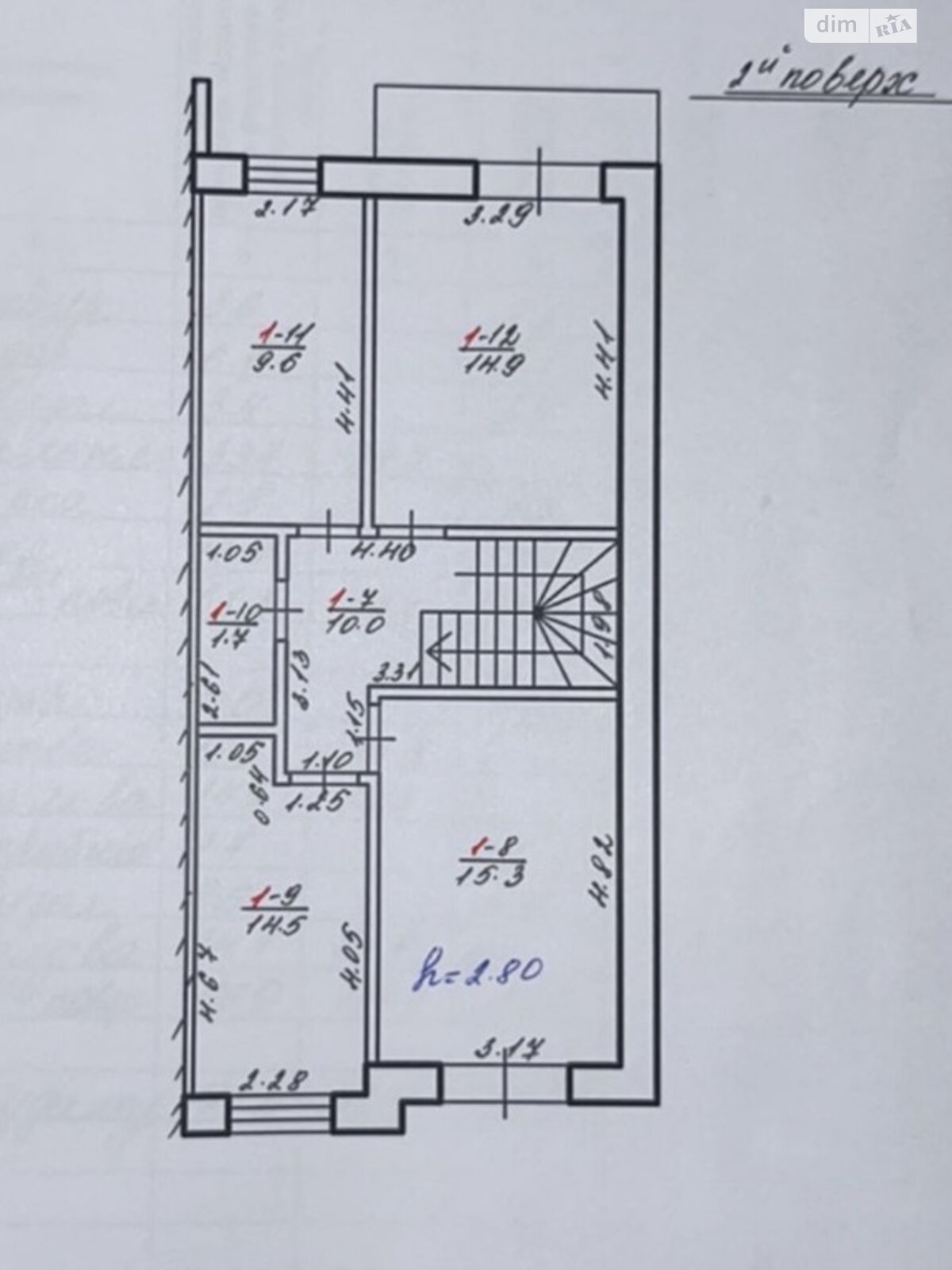 двухэтажный дом с балконом, 122 кв. м, кирпич. Продажа в Рудно фото 1