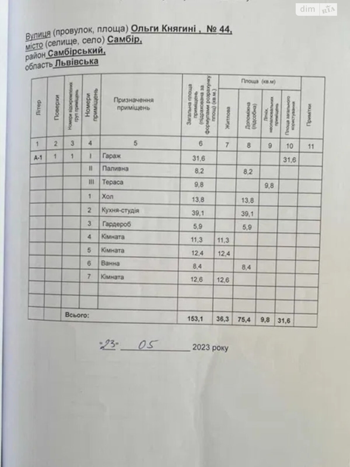 одноповерховий будинок з гаражем, 153.1 кв. м, газобетон. Продаж в Самборі, район Вулька фото 1
