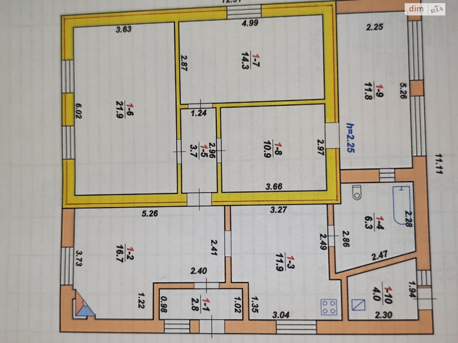 одноповерховий будинок з верандою, 104.3 кв. м, цегла. Продаж у Скоморохах фото 1