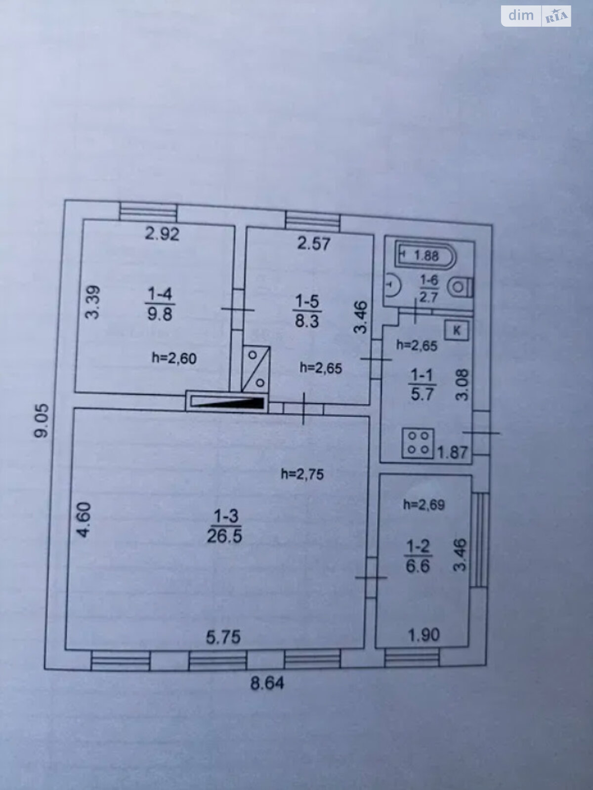 одноэтажный дом с гаражом, 59.6 кв. м, шлакоблок. Продажа в Соленом район Соленое фото 1