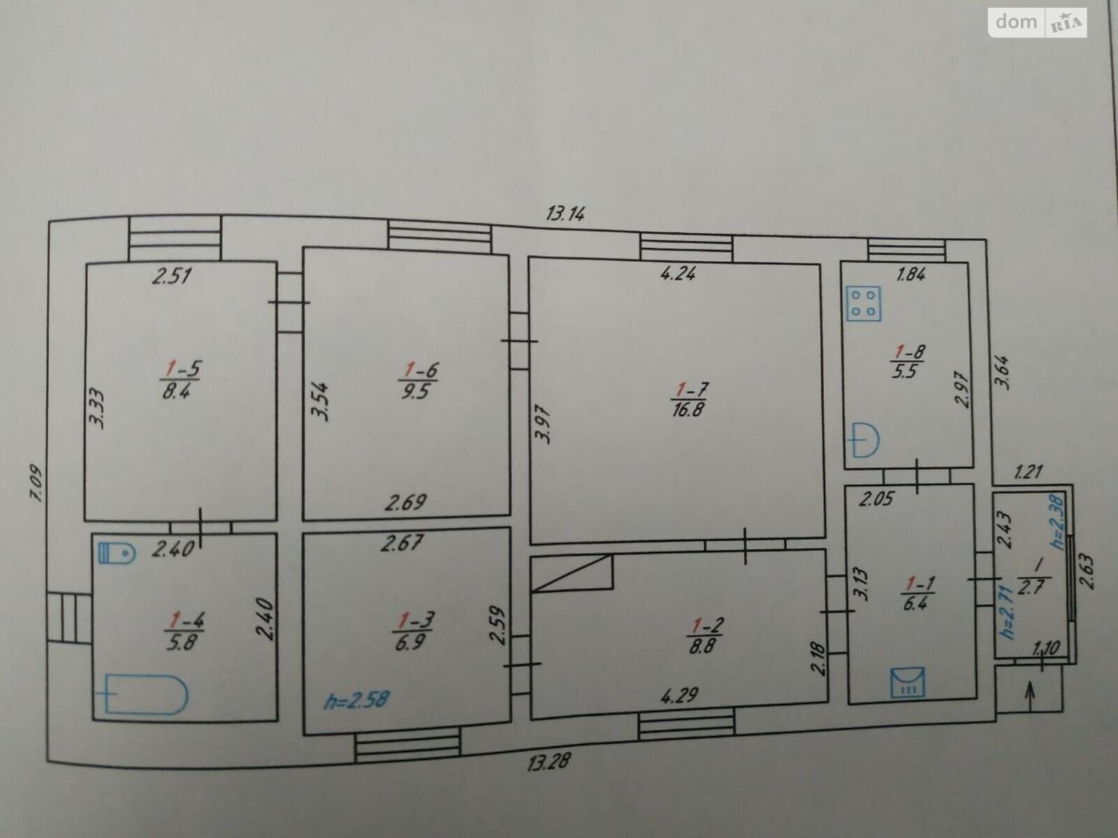 одноэтажный дом, 70 кв. м, цегла. Продажа в Тахтаулове фото 1