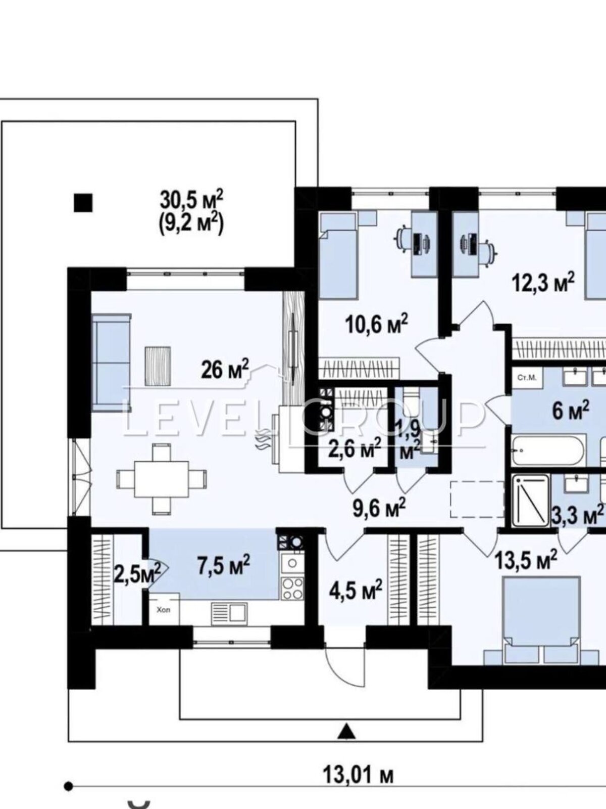 одноэтажный дом, 109 кв. м, кирпич. Продажа в Тарасовке фото 1