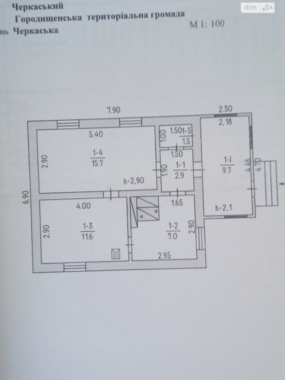 одноповерховий будинок, 48 кв. м, дерево та цегла. Продаж у Цвіткове фото 1