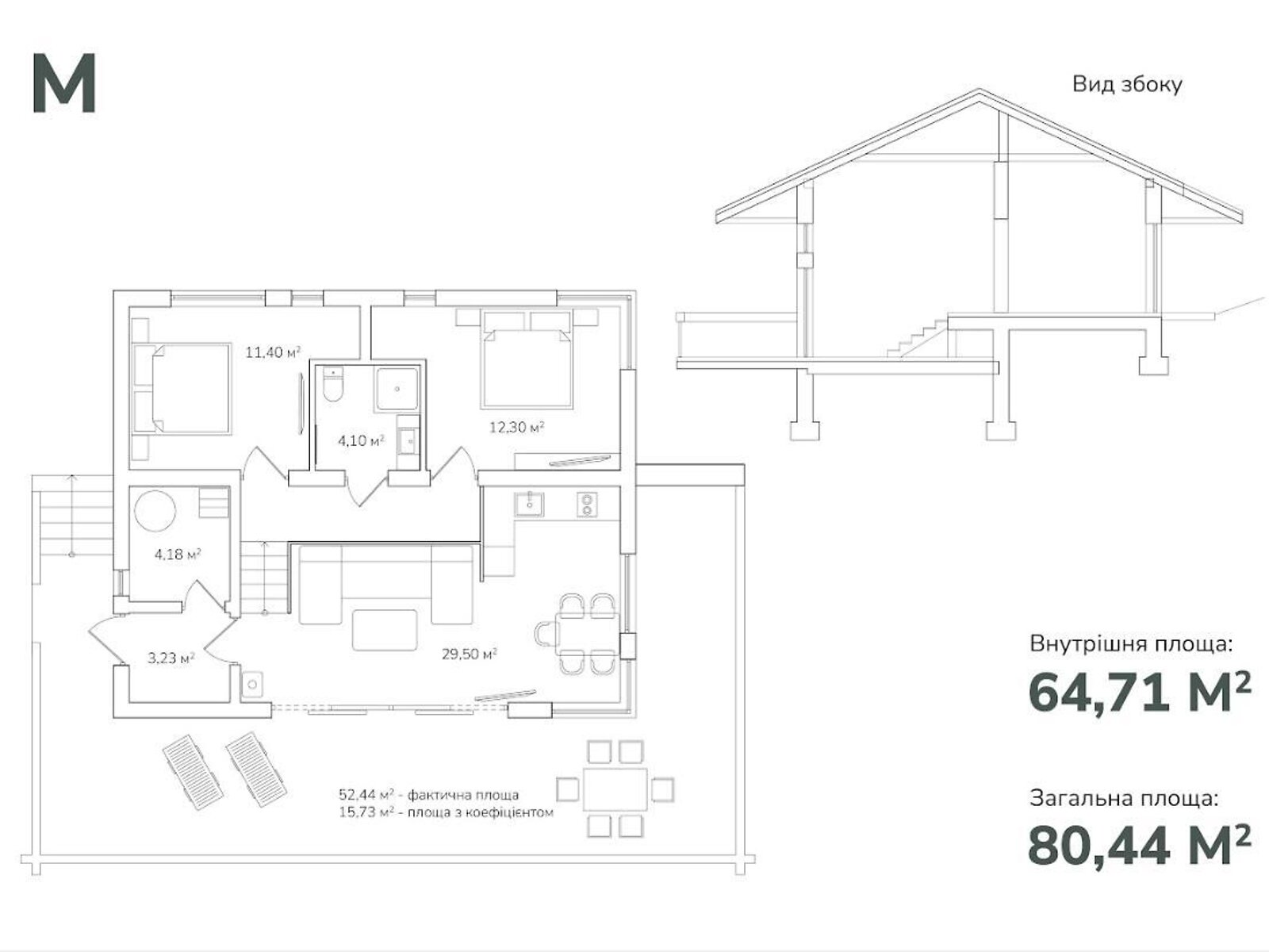 одноэтажный дом, 80 кв. м, кирпич. Продажа в Тухле фото 1