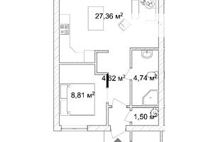 одноэтажный дом без мебели, 53 кв. м, газобетон. Продажа в Сторожнице фото 2