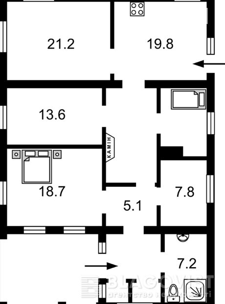 одноповерховий будинок з каміном, 120 кв. м, цегла. Продаж в Глевасі (Київська обл.) фото 1 одноповерховий будинок з каміном, 120 кв. м, цегла. Продаж в Глевасі (Київська обл.) фото 1