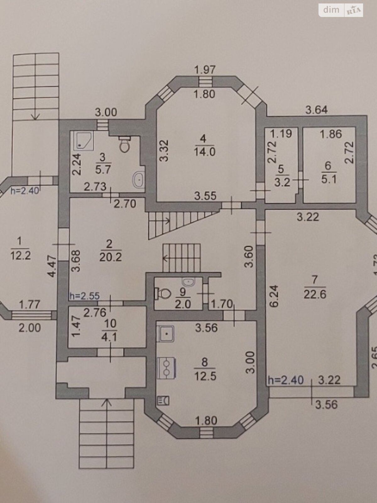 триповерховий будинок з верандою, 197 кв. м, керамзітобетон. Продаж у Великій Димерці фото 1