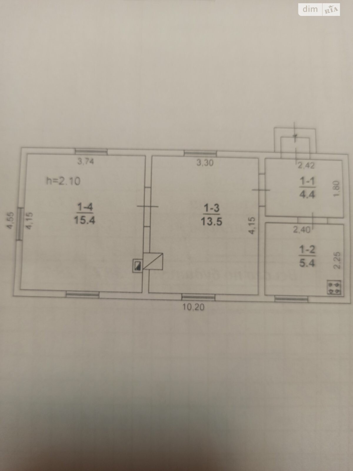 одноповерховий будинок, 39.2 кв. м, дерево и кирпич. Продаж у Вербені фото 1