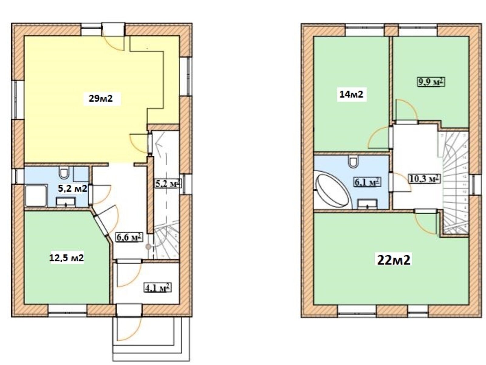 двухэтажный дом с отоплением, 125 кв. м, кирпич. Продажа в Бучмах (Винницкая обл.) фото 1