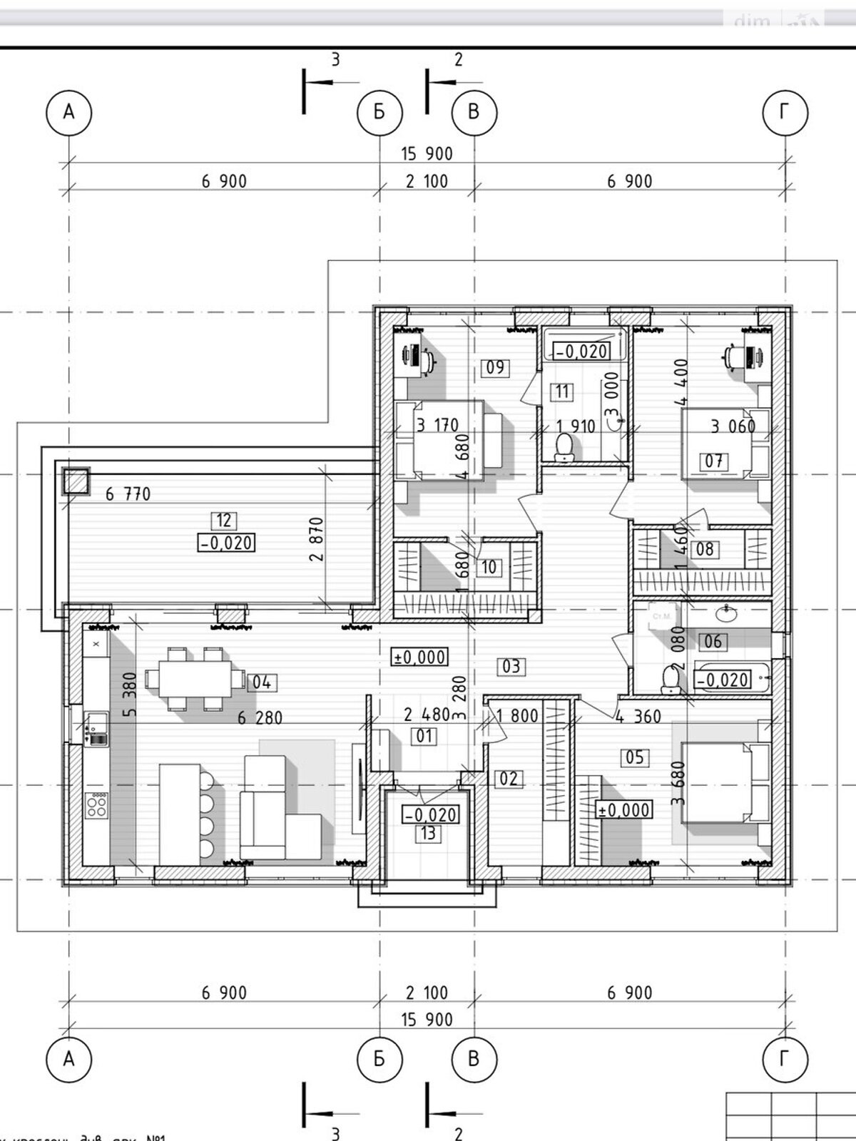 одноэтажный дом, 130 кв. м, кирпич. Продажа в Ворзеле фото 1