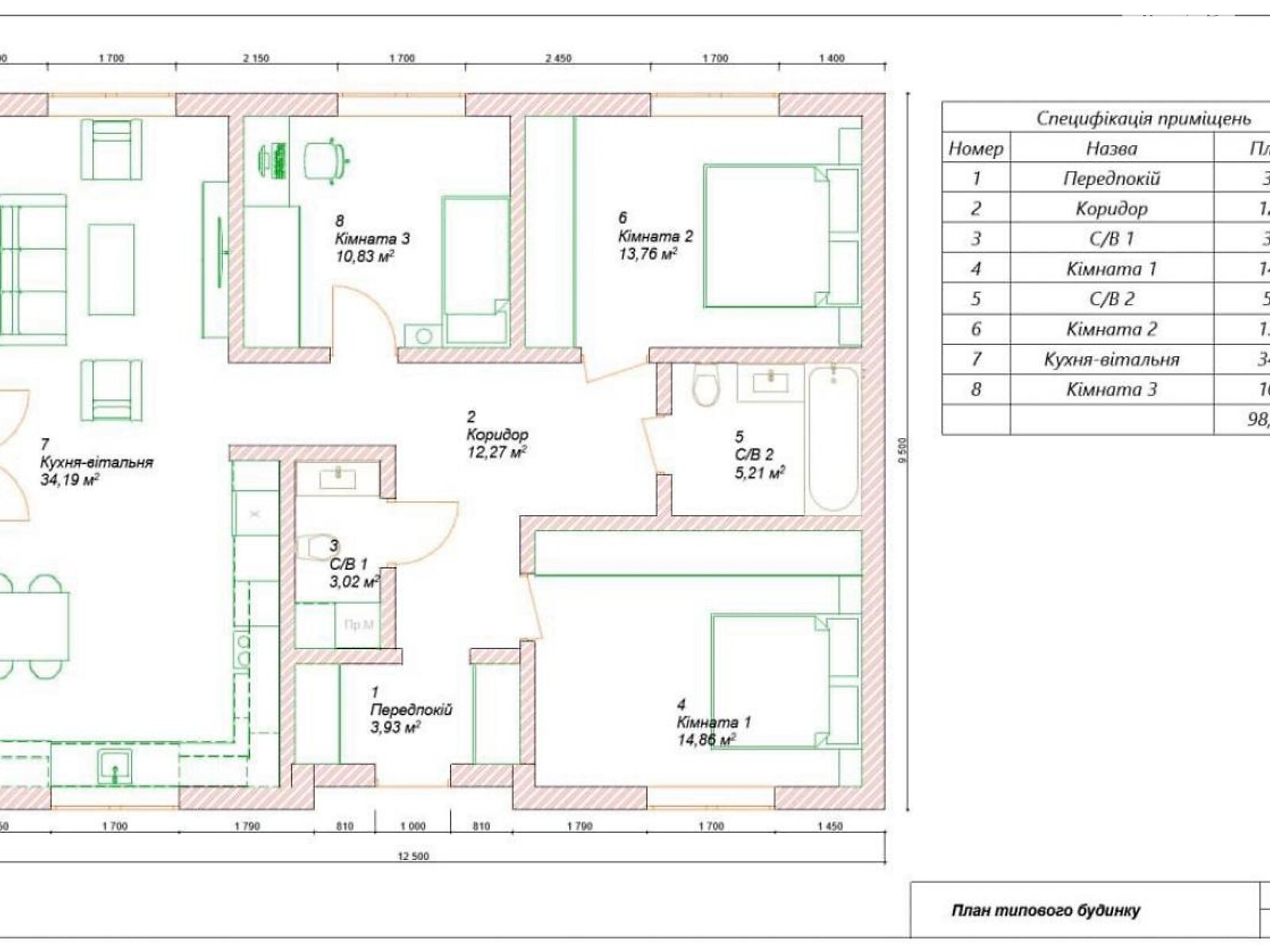 одноэтажный дом, 100 кв. м, кирпич. Продажа в Ворзеле фото 1 одноэтажный дом, 100 кв. м, кирпич. Продажа в Ворзеле фото 1