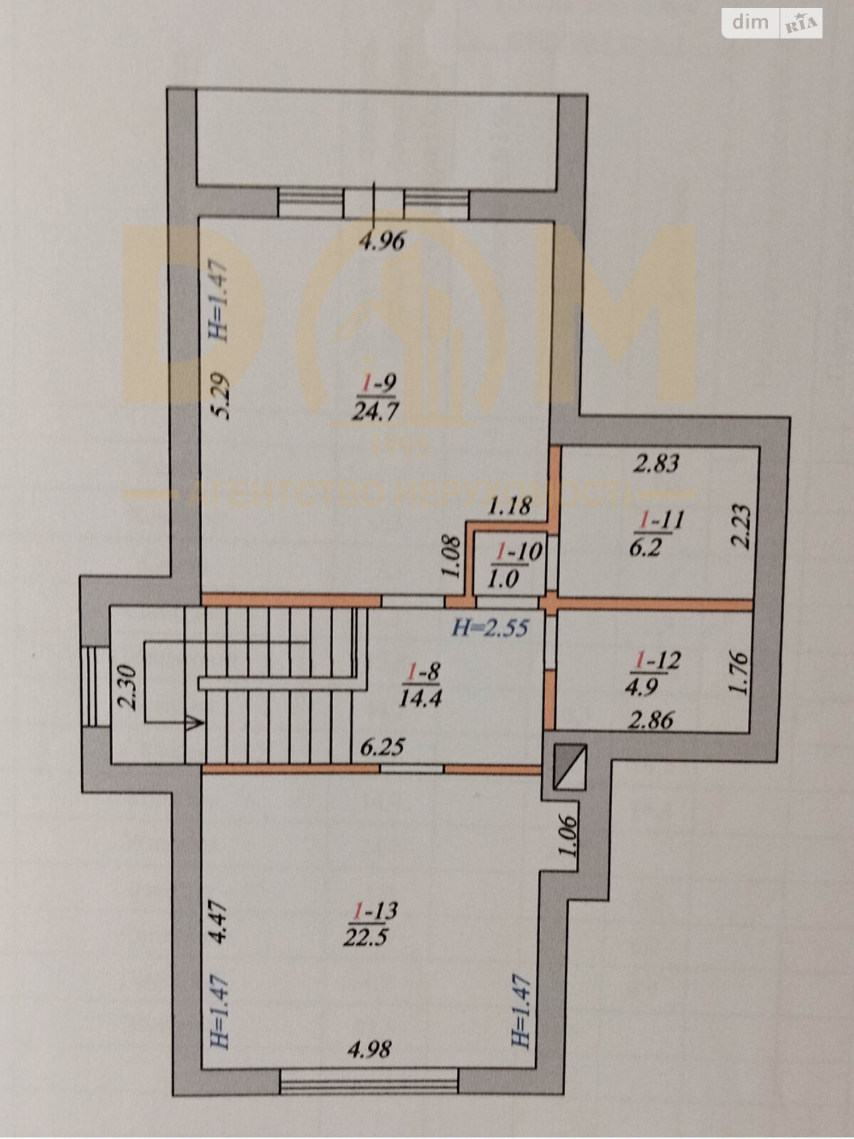 двухэтажный дом с балконом, 370.1 кв. м, керамический кирпич. Продажа в Михайловке-Рубежовке фото 1