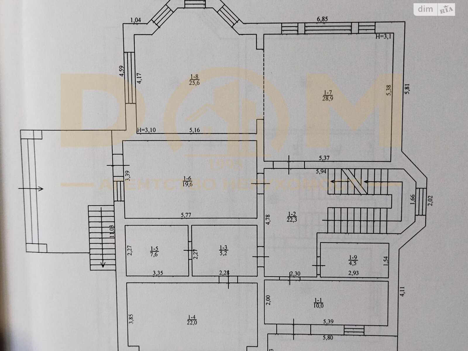двухэтажный дом с балконом, 370.1 кв. м, керамический кирпич. Продажа в Михайловке-Рубежовке фото 1