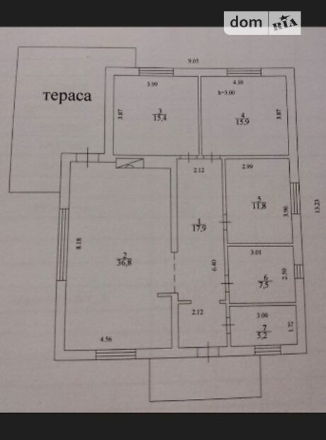 одноэтажный дом с террасой, 138 кв. м, пеноблок. Продажа в Хотяновке (Киевская обл.) фото 1