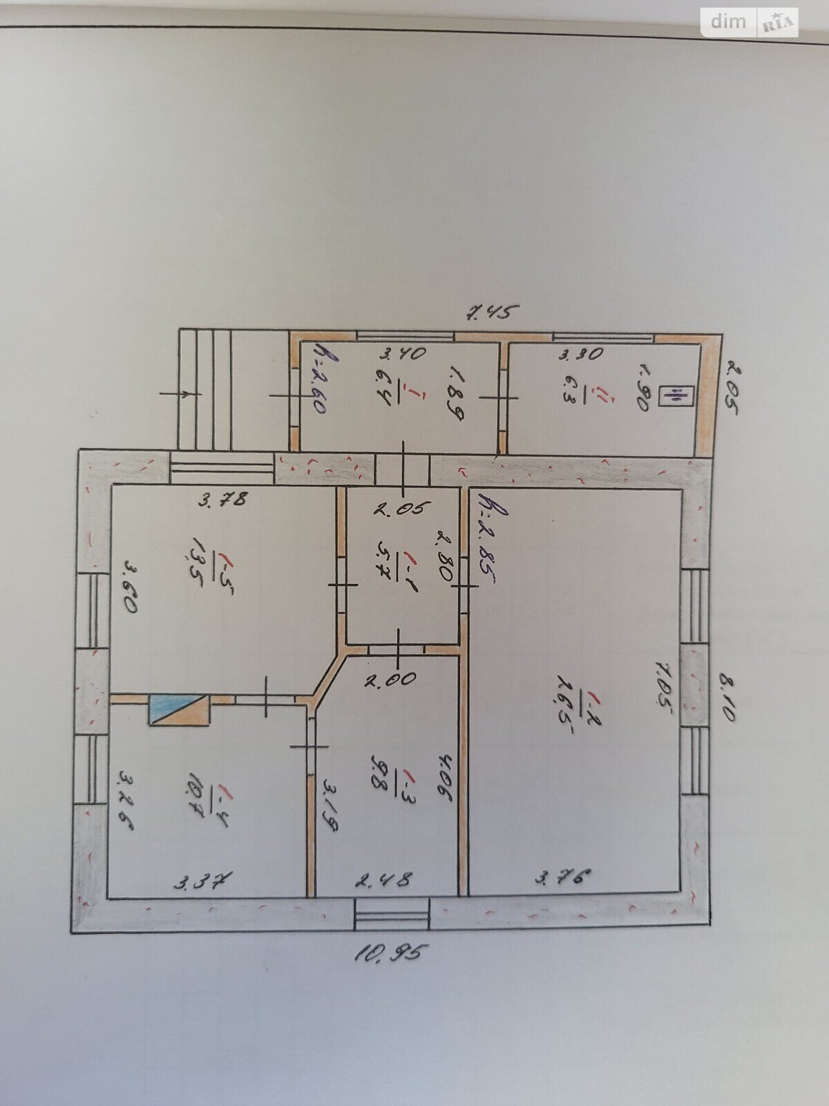 одноэтажный дом, 88.7 кв. м, кирпич. Продажа в Юрковцах фото 1 одноэтажный дом, 88.7 кв. м, кирпич. Продажа в Юрковцах фото 1
