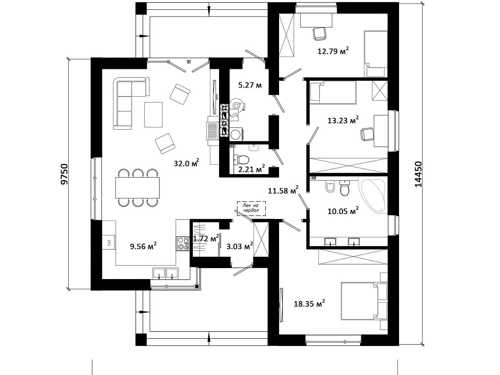 одноэтажный дом, 120 кв. м, газобетон. Продажа в Юровке фото 1