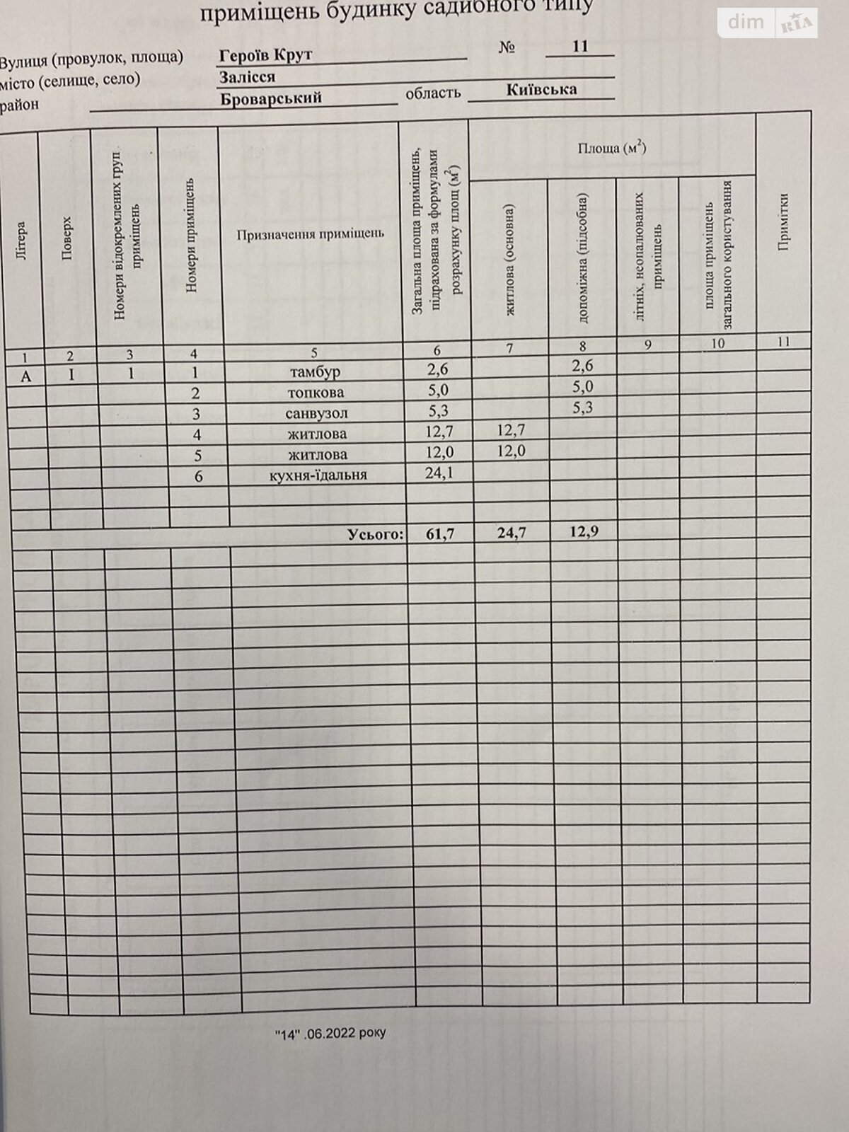 одноповерховий будинок, 61.7 кв. м, газобетон. Продаж у Заліссі фото 1