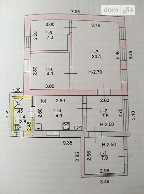 одноэтажный дом, 64.6 кв. м, кирпич. Продажа в Запорожье район Александровский (Жовтневый) фото 1 одноэтажный дом, 64.6 кв. м, кирпич. Продажа в Запорожье район Александровский (Жовтневый) фото 1