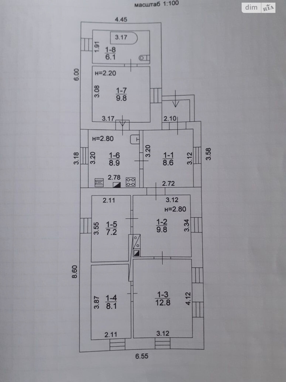 одноэтажный дом с гаражом, 71 кв. м, кирпич. Продажа в Запорожье район Днепровский (Ленинский) фото 1