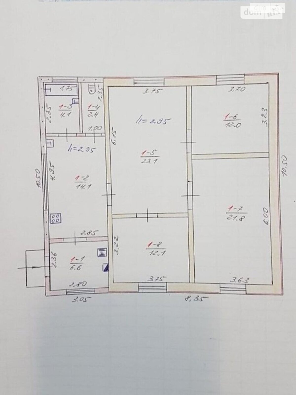 одноэтажный дом, 96 кв. м, кирпич силикатный. Продажа в Запорожье район Заводской фото 1