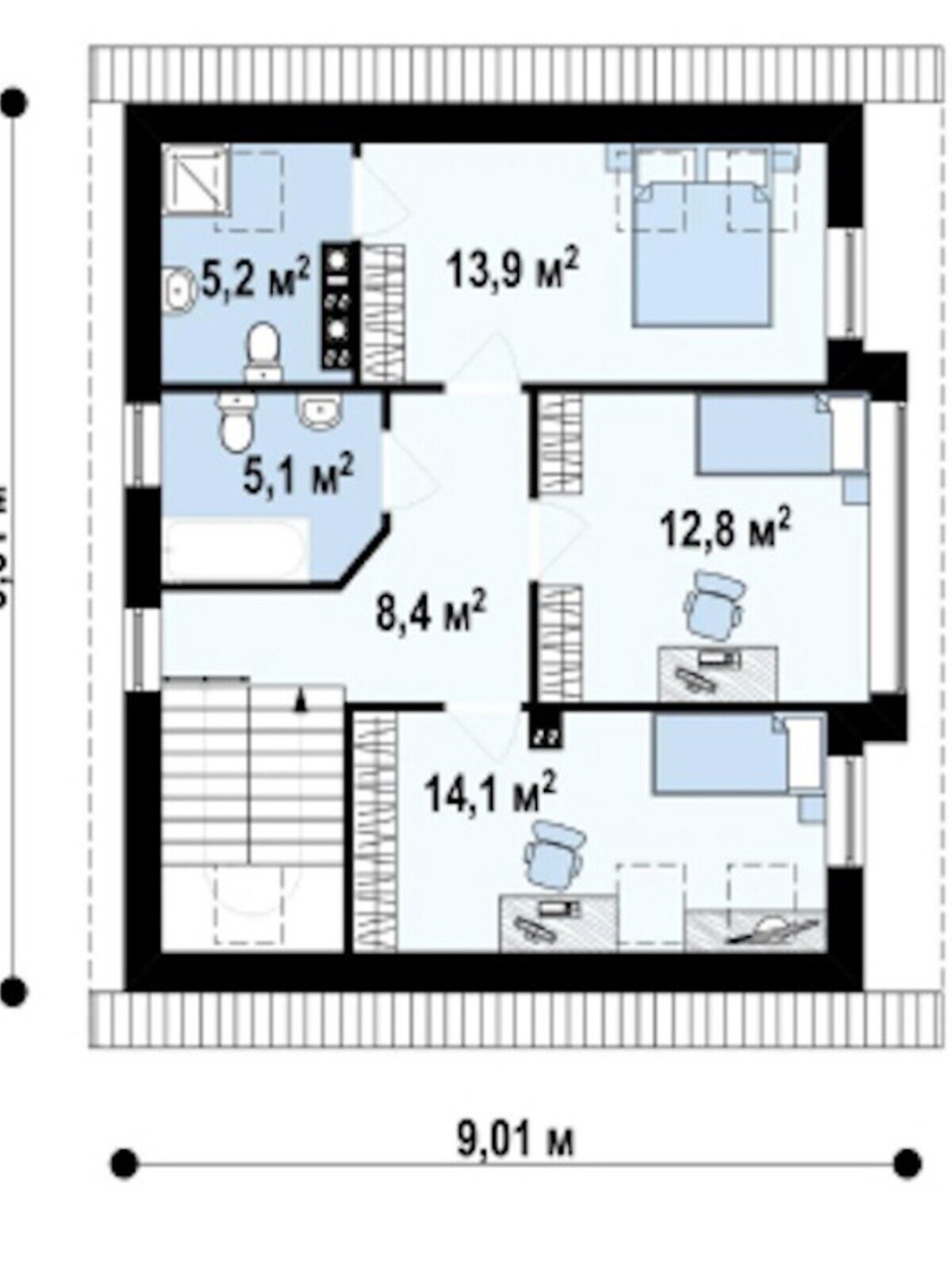 двухэтажный дом, 143 кв. м, газобетон. Продажа в Зазимье фото 1