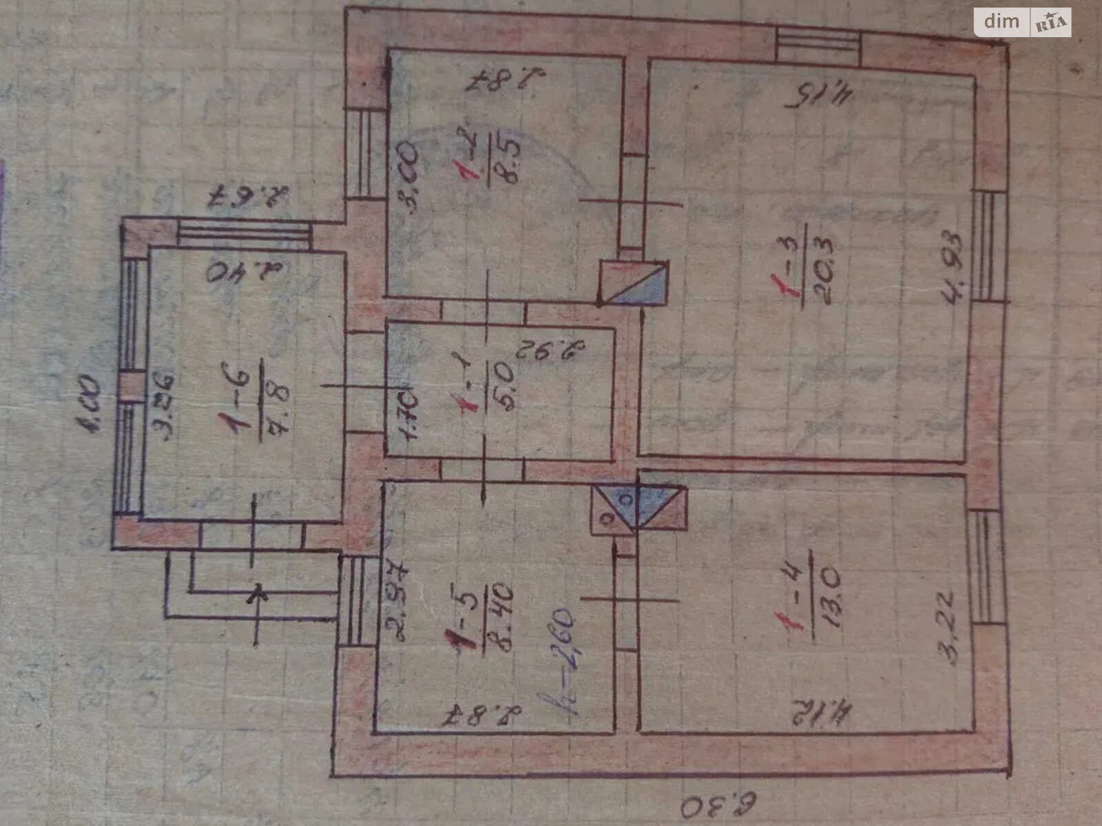 одноповерховий будинок, 55.2 кв. м, цегла. Продаж у Збаражі фото 1