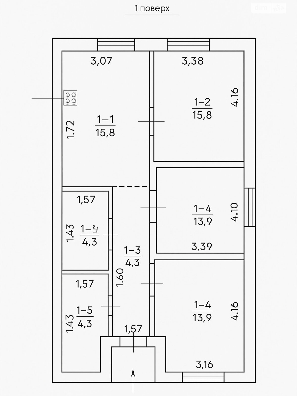одноэтажный дуплекс, 70.3 кв. м, кирпич. Продажа в Александрии фото 1