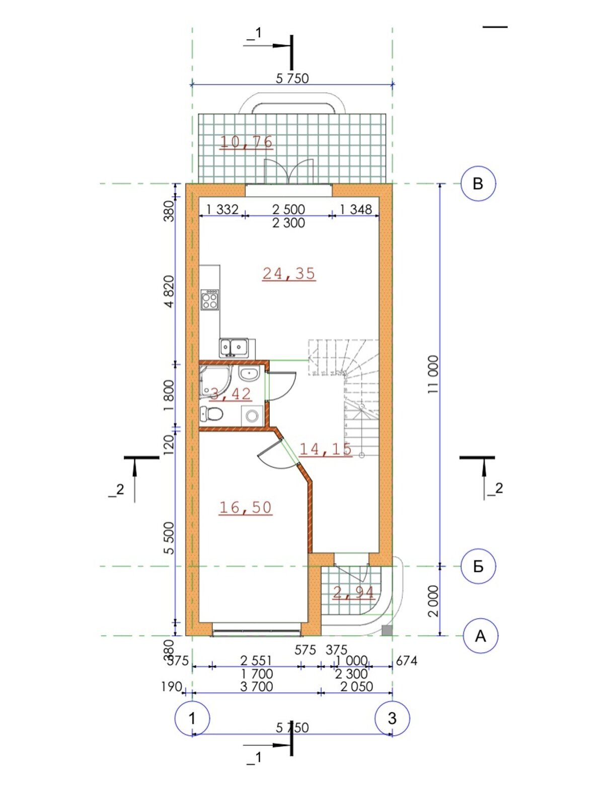 двухэтажный дуплекс, 115 кв. м, кирпич. Продажа в Ивано-Франковске фото 1