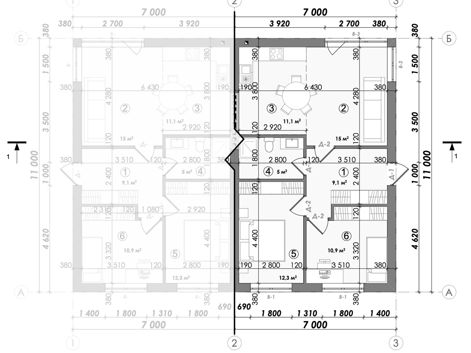 одноэтажный дуплекс, 69 кв. м, кирпич. Продажа в Ровно район Ленокомбинат фото 1 одноэтажный дуплекс, 69 кв. м, кирпич. Продажа в Ровно район Ленокомбинат фото 1