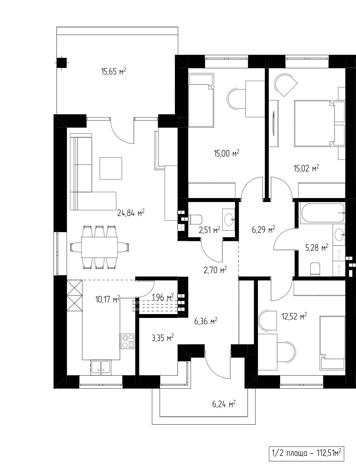 одноповерховий дуплекс, 112.5 кв. м, цегла. Продаж в Рівному, район Новий Двір фото 1