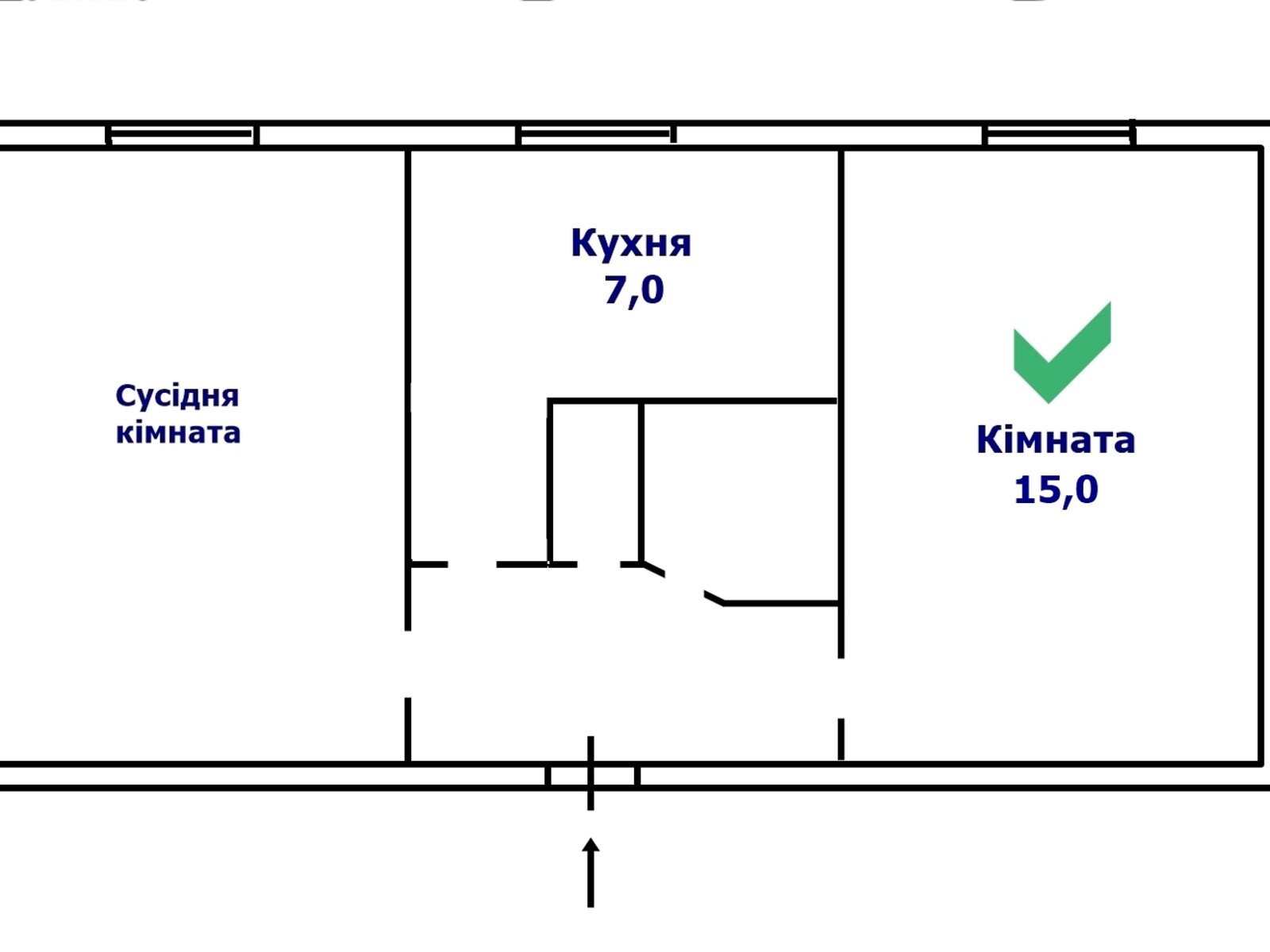 Комната в Киеве, на ул. Строителей 19 в районе Соцгород на продажу фото 1