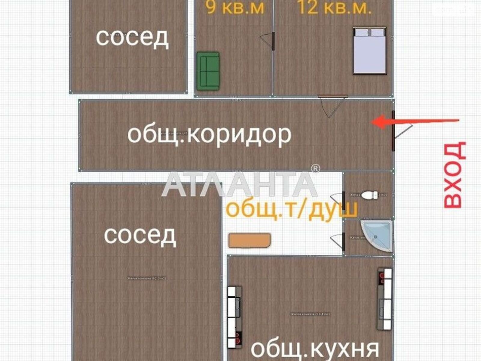 Кімната в Одесі на вул. Промислова в районі Хаджибейський на продаж фото 1