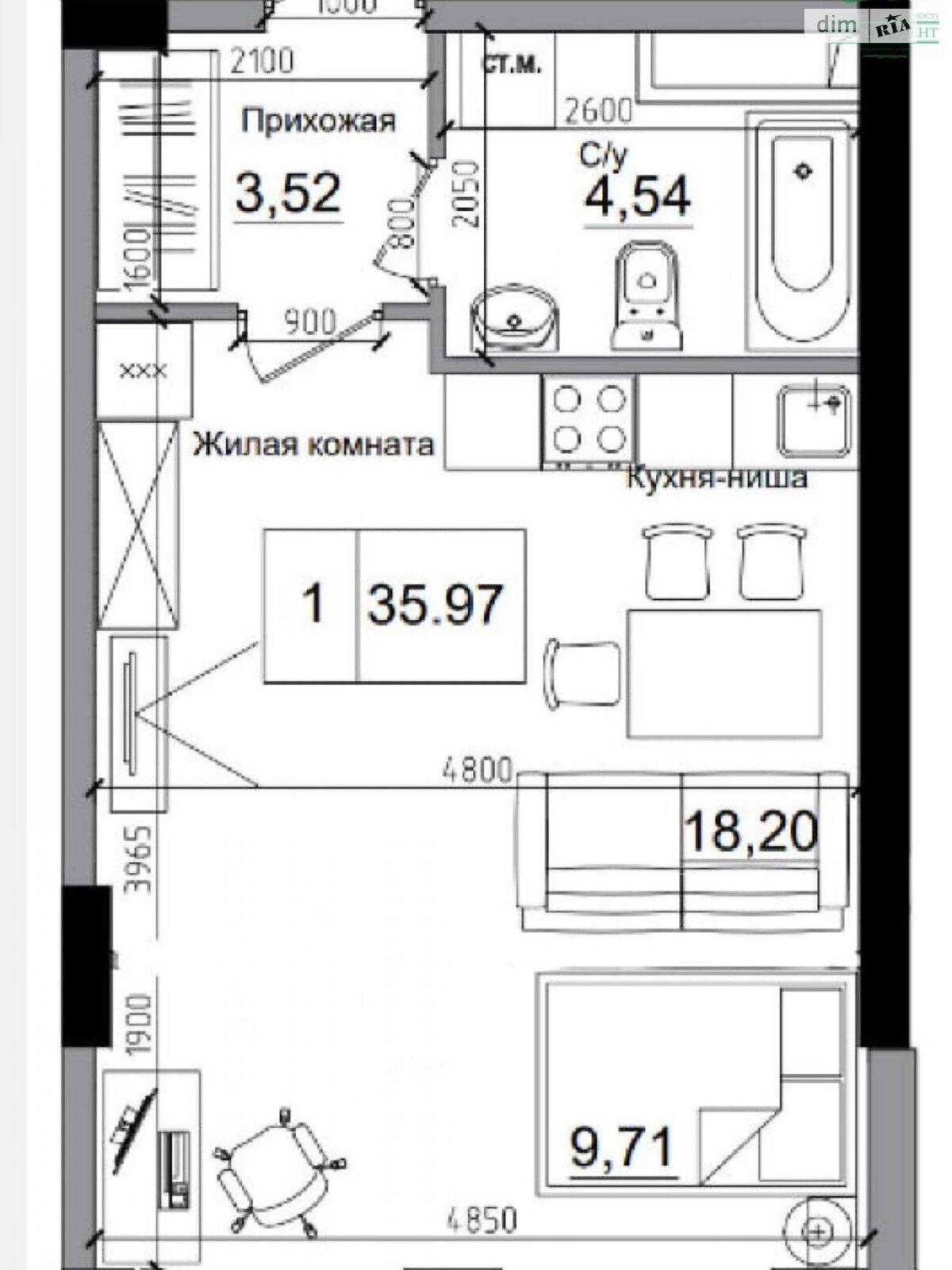 Продаж однокімнатної квартири в Авангарді, на дор. Овідіопольська, фото 1