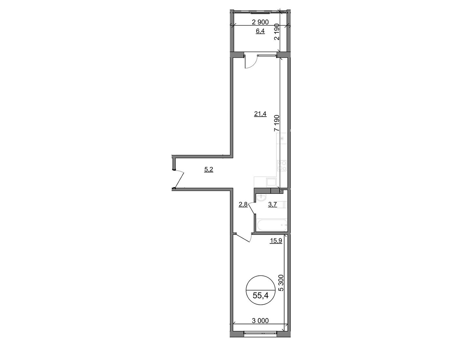 Продажа однокомнатной квартиры в Басовке, на дор. Кольцевая, фото 1