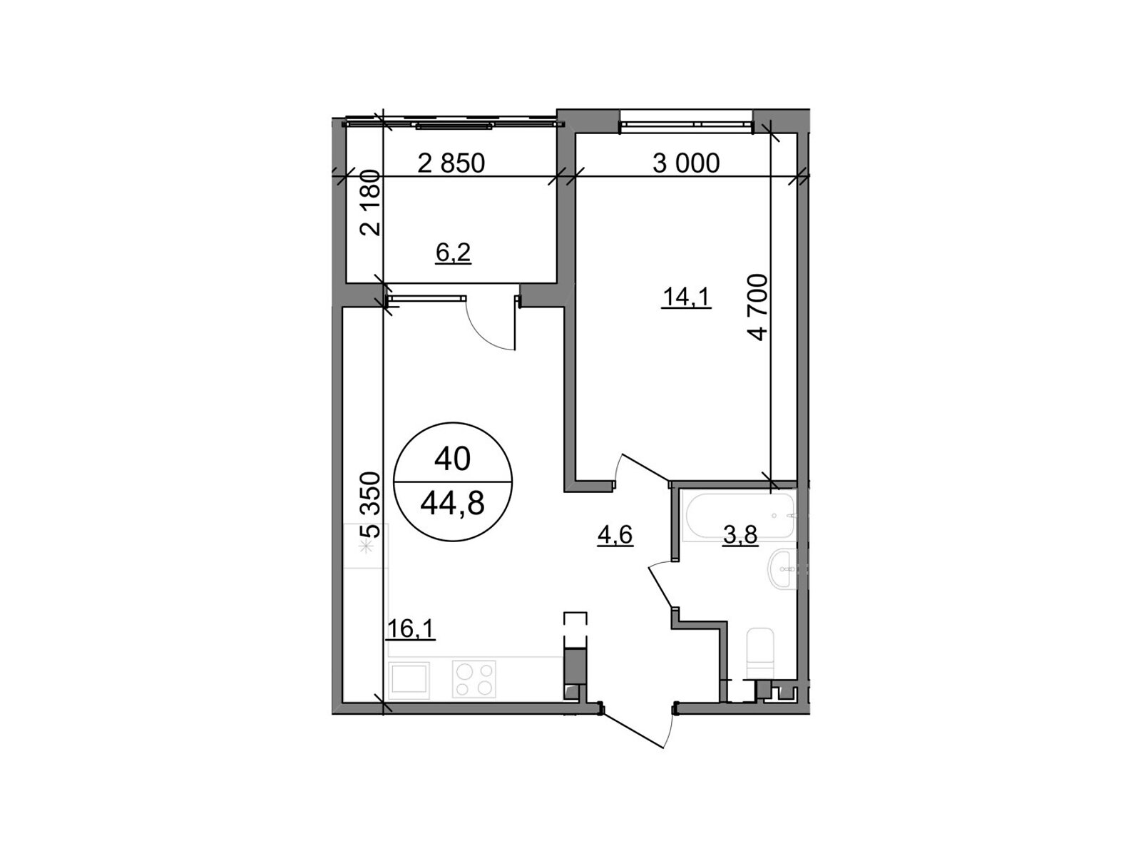 Продажа однокомнатной квартиры в Басовке, на дор. Кольцевая, фото 1