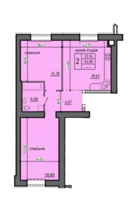 Продаж двокімнатної квартири в Байківці, на пров. Дубовецький 7, фото 2