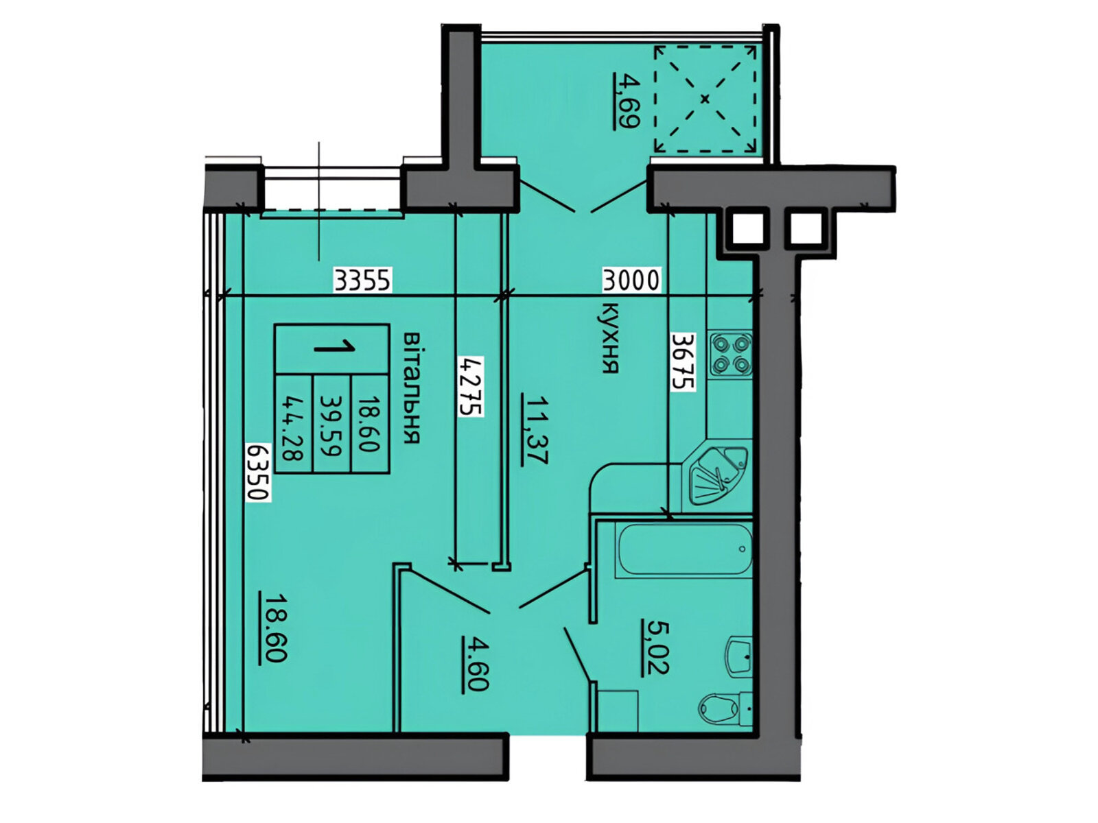 Продажа однокомнатной квартиры в Байковцах, на пер. Дубовецкий 5, кв. 35, фото 1 Продажа однокомнатной квартиры в Байковцах, на пер. Дубовецкий 5, кв. 35, фото 1