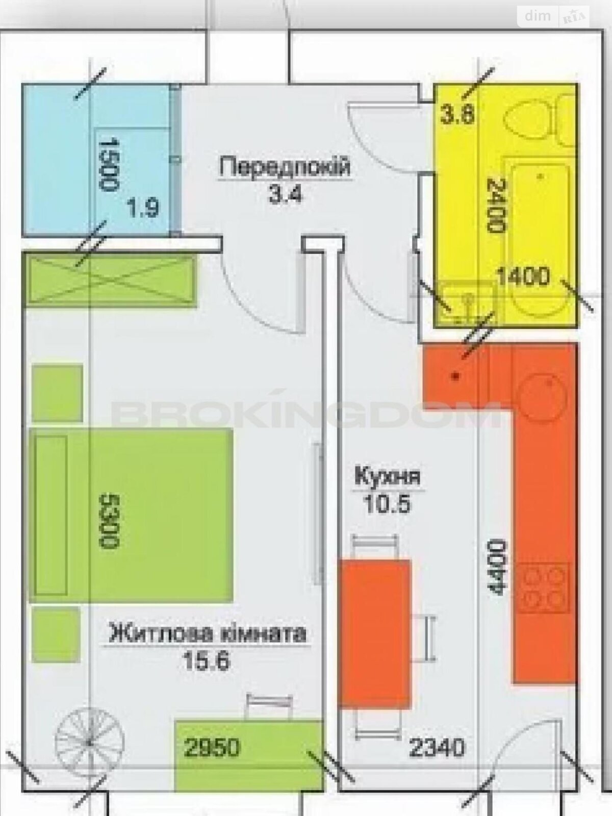 Продаж однокімнатної квартири в Білогородці, на вул. Олександра Саєнка 11, фото 1